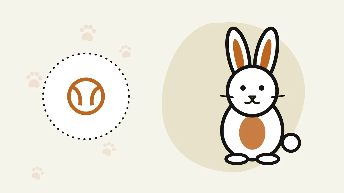 Illustration of a rabbit next to a training ball icon