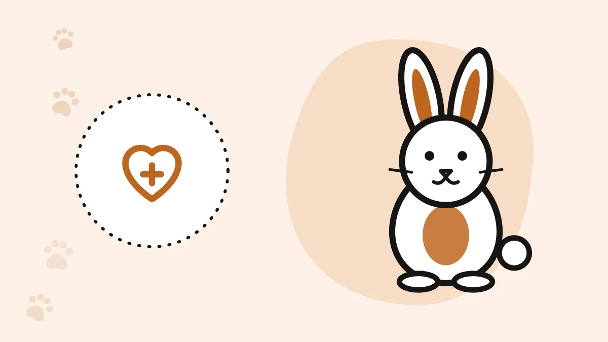 Illustration of a rabbit with a health heart icon